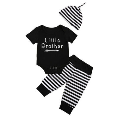 

Infant Baby Boy Outfits Clothes Little Brother Romper Jumpsuit Pants 3pcs Set