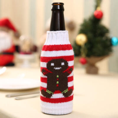 

Wine Bottle Cover Bag Knitted Sweater Hat Gifts Bag Xmas Tree Bar Room Decor New