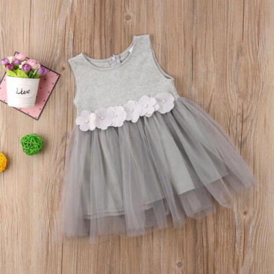 

Birthday Girls Dress Sleeveless Princess Party Pageant Tutu Dresses Kids Clothes