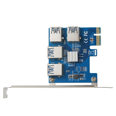 

PCI Express Riser Card Extender 1X to 4 PCI-E 16X Slots for Mining Miner ETH BTC 4 in 1 PCIe Riser Adapter Board USB3 0 PCI-e Rabb