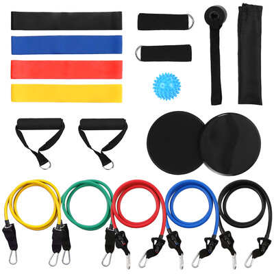 

18Pcs Resistance Bands Set Workout Fintess Exercise Rehab Bands Loop Bands Tube Bands Door Anchor Ankle Straps Cushioned Handles G