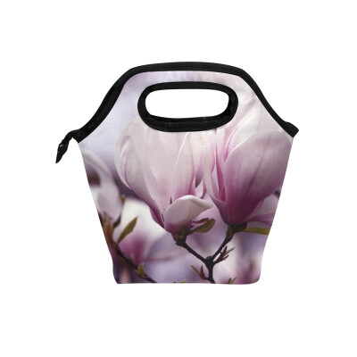 

Purple Tulip Lunch Bag Tote Bag Travel Picnic Organizer Lunch Holder Handbags Lunch Bag Box