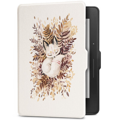 

Pottery fit Kindle 1499 version of the protective cover / shell Kindle Voyage navigation dedicated painting dormant leather jungle sleeping fox