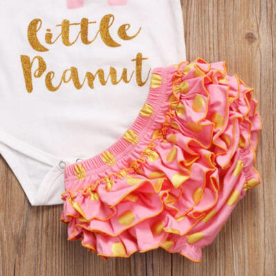 

3PCS Baby Girls Cotton Romper Tops Sequin Dot Shorts Clothes Outfit Set US Stock
