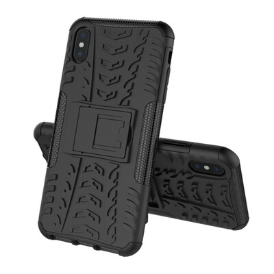 

Fivice iPhone XS Max 65 inch Case TPU anti-fall tire pattern back clip bracket phone case