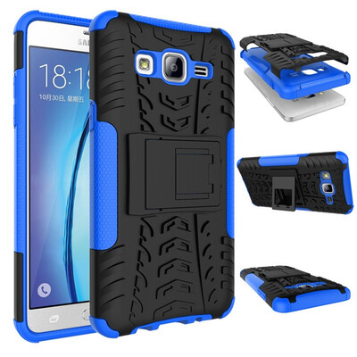 

Fivice Samsung J5 primeOn 5 Case TPU anti-fall tire pattern back clip bracket phone case