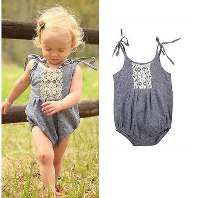 

Newborn Baby Girl Lace Floral Romper Jumpsuit Bodysuit Outfits Sunsuit Clothes