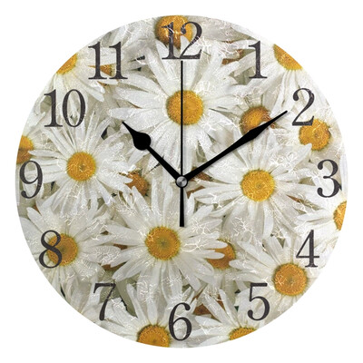 

Wall Clock Arabic Numerals Design Cute Daisy Round