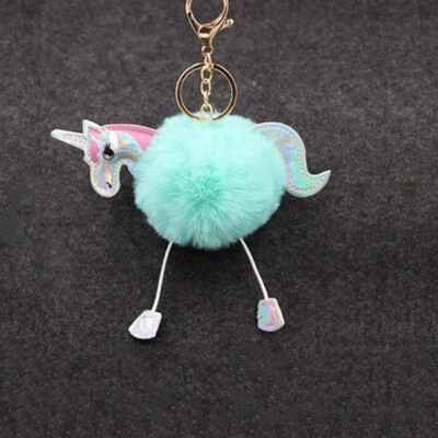 

Outdoor Cute Pom Unicorn Fur Ball Keychains Pendant