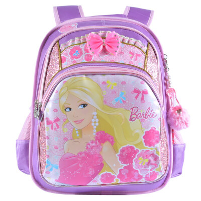 

Barbie (Barbie) female cute cartoon light simple backpack primary school students bag BB8032B-purple