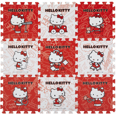 

Matilda HELLOKITTY Hello Kitty Crawling Pad Cushion Cocktail Foam Wrestle Пол сшивающий мат Anti-slip Pad 30 * 30cm9 Chip Red + White