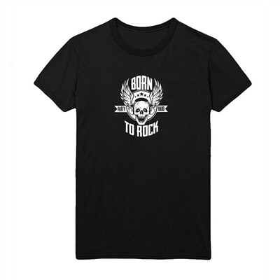 

Born to Rock Party Hard Men Mens 100 Cotton Black Shirt T-Shirt Tee Birthday Friend Present Daily Wear Mens