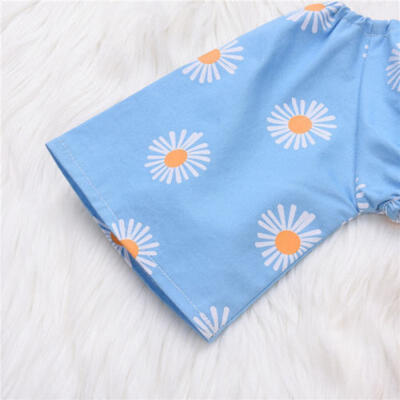 

Newborn Baby Girl Clothes Set Off Shoulder Top T-ShirtShorts Pants 3PCS Outfits