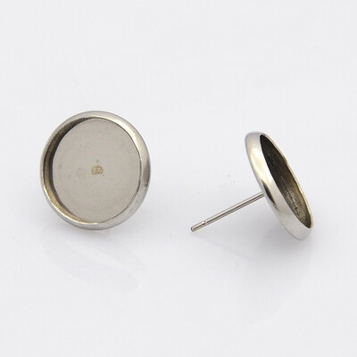

PH PANDAHALL 1 Box 304 Stainless Steel Flat Round Earstud Posts