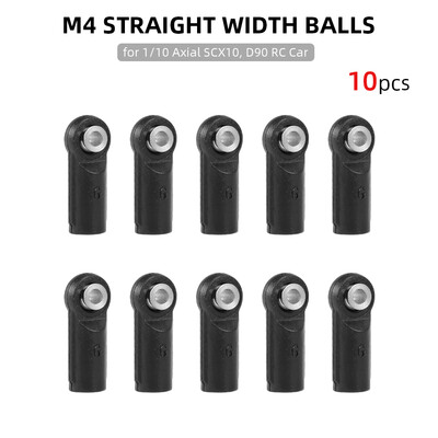 

10pcs Rod Ends M4 Straight Width Balls for 110 Axial SCX10 D90 RC Crawler Truck Off-road Car Boat