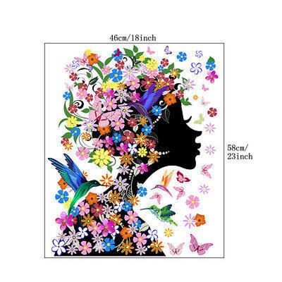 

Colorful Flower Fairy Removable Vinyl Decal Wall Sticker Mural Art Bedroom Decor