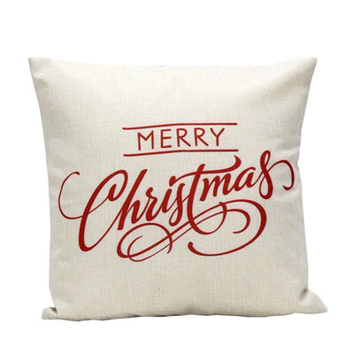 

UpperX Christmas Letter Sofa Bed Home Decoration Festival Pillow Case Cushion Cover White
