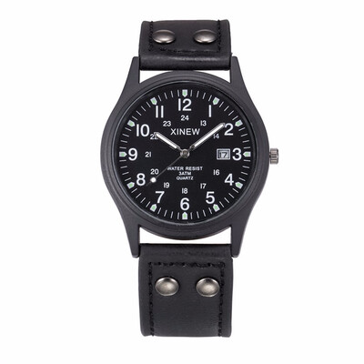 

Fashion Faux Leather Mens Analog Quarts Watches Blue Ray Men Wrist Watch 2018 Mens Watches Top Brand Luxury Casual Watch Clock