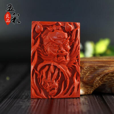 

100 Natural Exquisite Chinese Handmade Cinnabar Figure Statue Christmas Gift