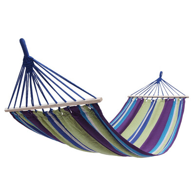 

Kanger KingCamp outdoor hammock indoor canvas hanging chair camping leisure Qianqiu thickening wooden stick anti-rollover to send hammock rope 200100cm KG3762 orange stripes