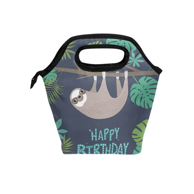 

Insulated Lunch Tote Bag Cute Sloth Travel Picnic Lunch Handbags Portable Zipper Lunch Bag Box