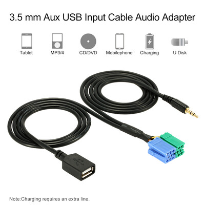 

KKmoon35 mm Aux USB Input Cable Audio Adapter for iPod iPhone 6S 6 Plus 6 5S 5C 5 MP3 for Hyundai Kia Sportage