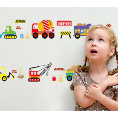 

stickers wall Digger building construction truck Cars decals kids bedroom DIY US