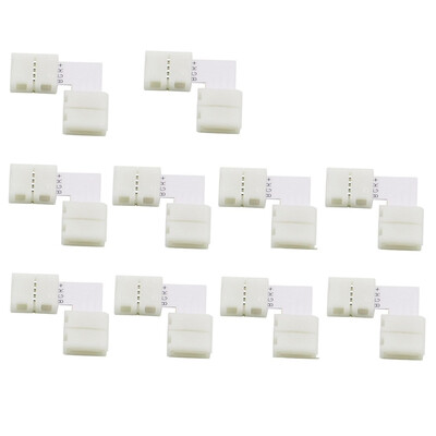 

10Pcs 4pin 10mm  Shape Solderless Connector for LED 5050 RGB Strip Light