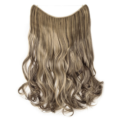 

Invisible Wire No Clips in Hair Extensions Secret Fish Line Hairpieces Silky Straight real natural Synthetic