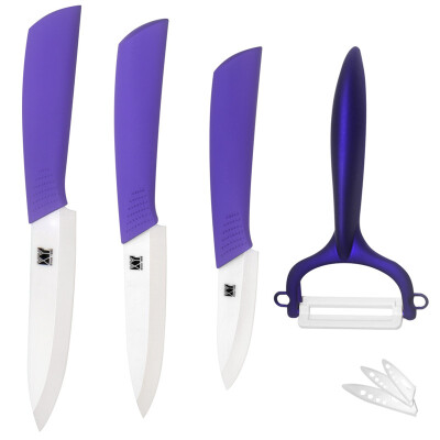 

XYJ Ceramic Knives 3, 4, 5 Inch Fruit Vegetable Knife Purple Peeler Kitchen Knives Set Hot Sales