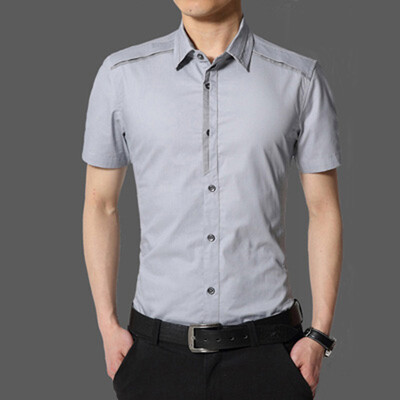 

New Arrivals Men Shirts 2016 Fashion Men Dress Casual Men Shirts Short Sleeves Mens Spring Summer Shirts Slim Fit Free Shipping