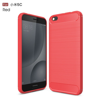 

Fivice Xiaomi Mi 5C case Luxury brushed carbon fiber TPU soft shell