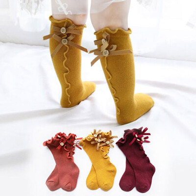 

3PACK of Princess Ruffle Stockings Knee High Socks Long Socks For Toddler Girl Kids Baby
