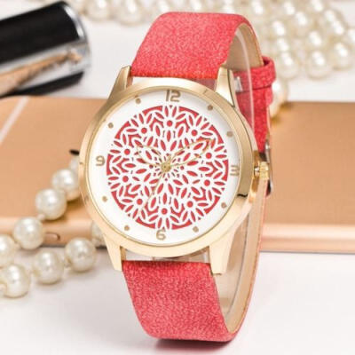 

Flower Printed Fashion Women Analog Quartz Watch Lady Dress Leather Wristwatches