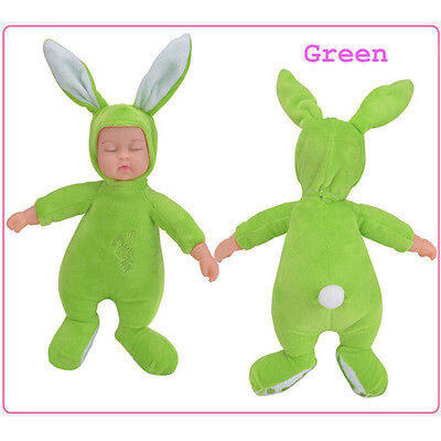 

25cm Plush Stuffed Animal Babies Sleeping Rabbit Toy Simulated Baby Doll Gift