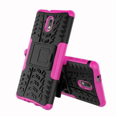 

Fivice Nokia 3 Case TPU anti-fall tire pattern back clip bracket phone case