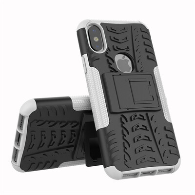 

Fivice iPhone XXS Case TPU anti-fall tire pattern back clip bracket phone case