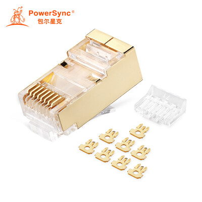 

Baoer Xingke seven gold-plated shielded crystal head RJ45 two high six low three fork 50u two-piece 30 into PowerSync APTG30TB