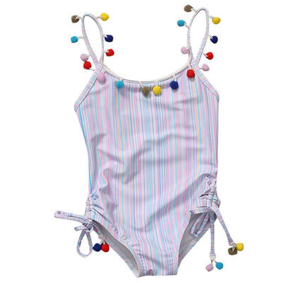 

Striped Kids Girls One-Piece Swimsuit Bikini Set Swimwear Swimmer Bather Clothes