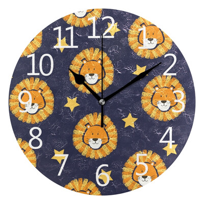 

Wall Clock Arabic Numerals Design Lion Head Round