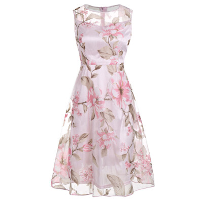 

Sleeveless Floral Printed Midi Dress