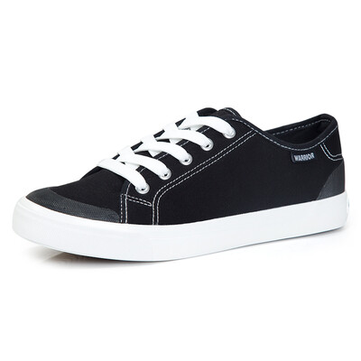 

Backrest / Warrior spring and summer new couple canvas shoes students flat with white shoes flat low low casual shoes WXY-805T black 39