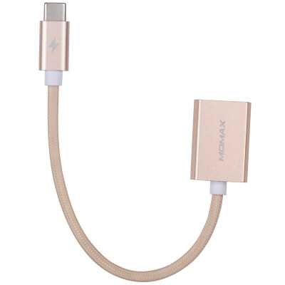 

MOMAX MOMAX Type-C to USB female OTG adapter to support the MacBook music as mobile phone millet 5 Meizu pro U disk mouse&keyboard 18cm champagne gold