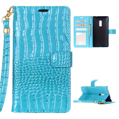 

MOONCASE Crocodile texture PU Leather Flip Wallet Card Slot Bracket Back Case Cover for 1+ OnePlus Two 2