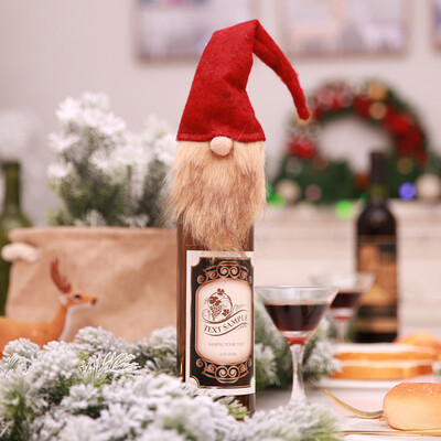 

YEDUO Christmas Decorations Faceless Old Man Doll Wine Bottle Set Wine Bag