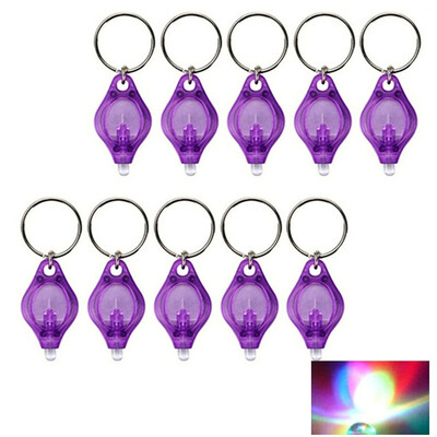 

Mini LED Flash Light Keychain Ring Torch Super Bright Colorful Light 10PCS