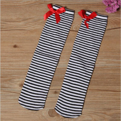 

Baby Girl Toddler Kids Knee High Length Cotton Socks Bowknot Frill 1-8 Years