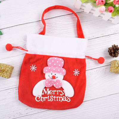 

New&new fine art Christmas candy bag gift bag ornament pendant drawstring velvet handbags creative small gift scene dress up layout props festive supplies Christmas snowman