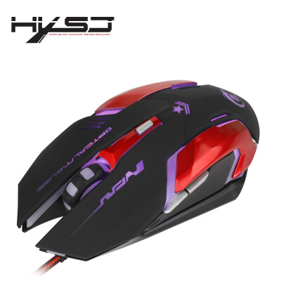 

HXSJ H500 Wired Six Buttons Gaming Mouse Game Peripherals with LED for PC Laptop Computer