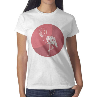 

Womens Hello Summer Flamingo Cotton T-Shirt Short-Sleeve Interesting tee